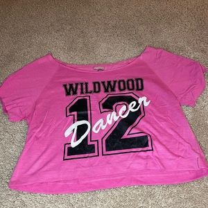 Fuchsia Crop Top with Wildwood Dancer Decal
